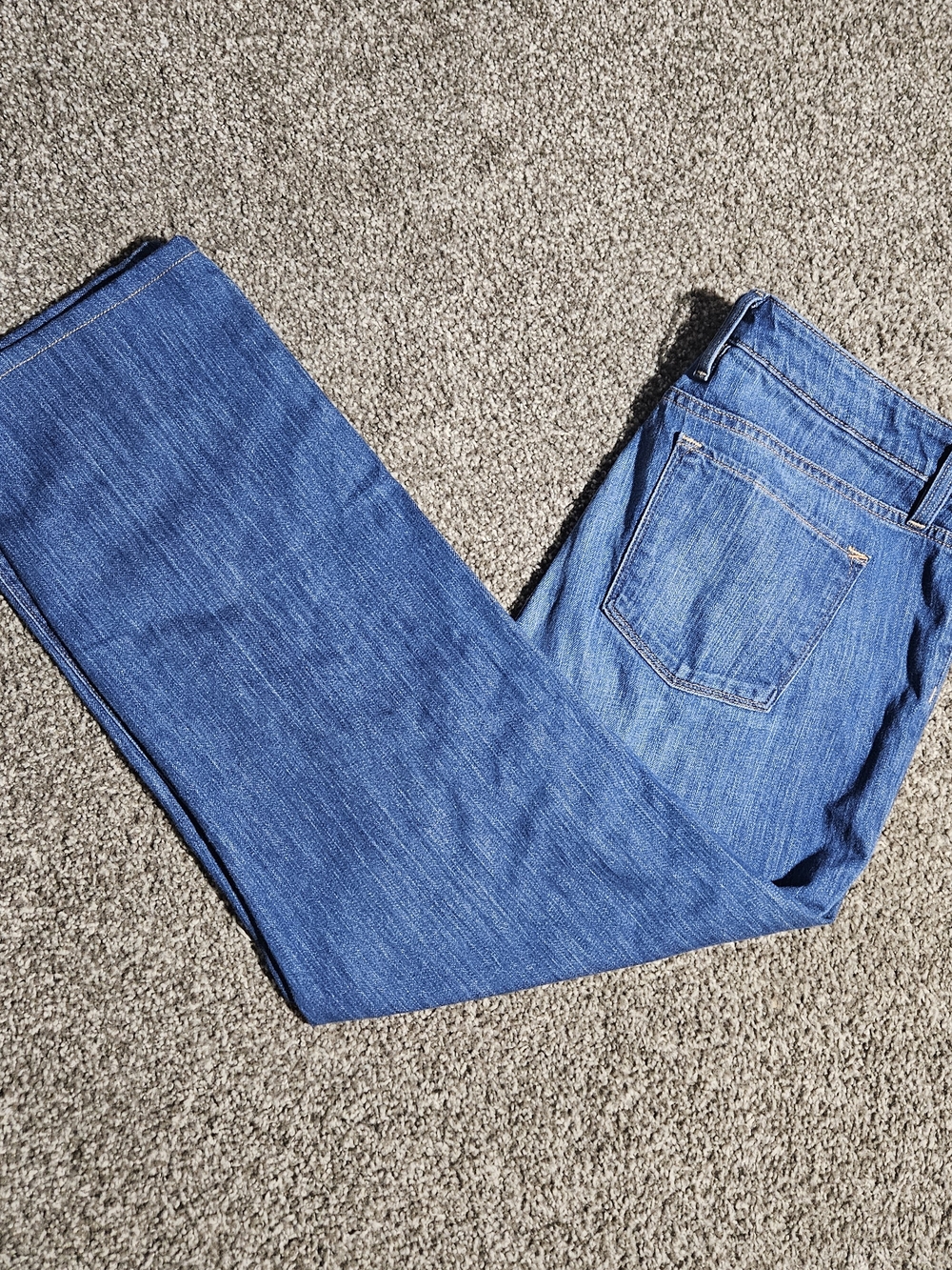 LL Bean Women's Favorite Fit Jeans Size 14 Blue Denim Straight Leg Stretch